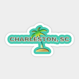 Charleston SC - Palmetto trees lettering Sticker